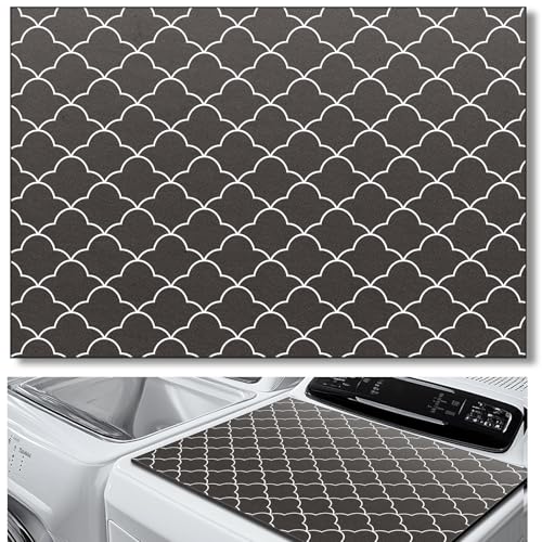 Image of Teenyyou 1 Pcs 26 inch x 18 inch Dryer Top Protector Mat, Washer and Dryer Topper, Non Slip Waterproof Machine Cover Dust Proof Quick Drying Topper Pad for Laundry and Kitchen (Stylish)
