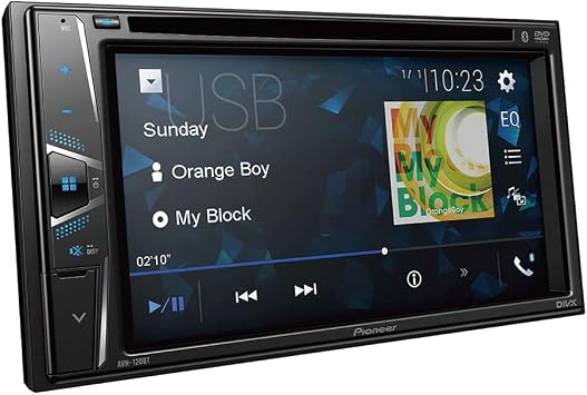 Pioneer AVH-120BT 6.2 Inch Double Din DVD/MP3/CD Player with Touchscreen Bluetooth.