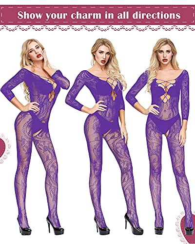 Satinior 12 Pieces Women's Fishnet Lingerie Mesh Babydoll Bodysuit Lace Smock Lingerie For Women (Multicolor) #TOP1