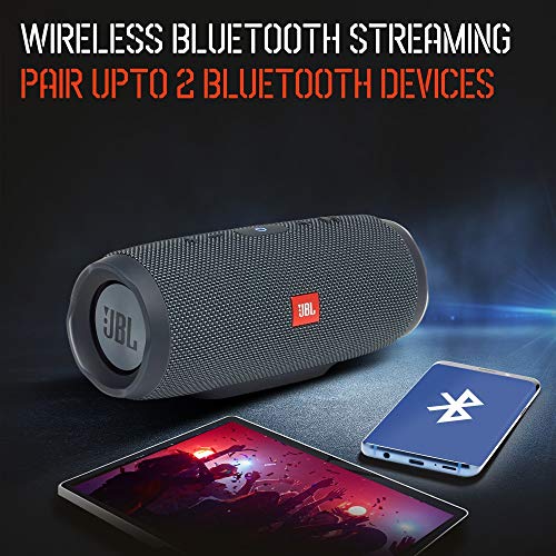 JBL Charge Essential, Wireless Portable Bluetooth Speaker, up to 20Hrs Playtime, 6000mAh Built-in Powerbank, Powerful Bass Radiator, Dual Pairing, IPX7 Waterproof & AUX (Without Mic, Gun Metal) - Image 5