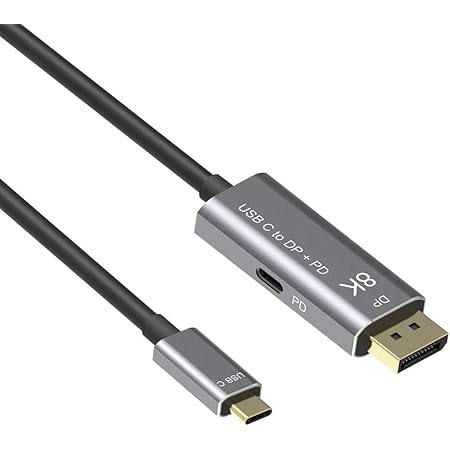 Amazon Akkkgoo Usb Type C Displayport Pd 変換 ケーブル 2m Usb C To Dp To Pd ケーブル 8k 60hz 4k 144hz Usb Type C Dp1 4 Pdアダプター付き Usb Cデバイスはpd 100w出力対応 でhdtvに接続 電話 Pc ラップトップ プロジェクター テレビに対応