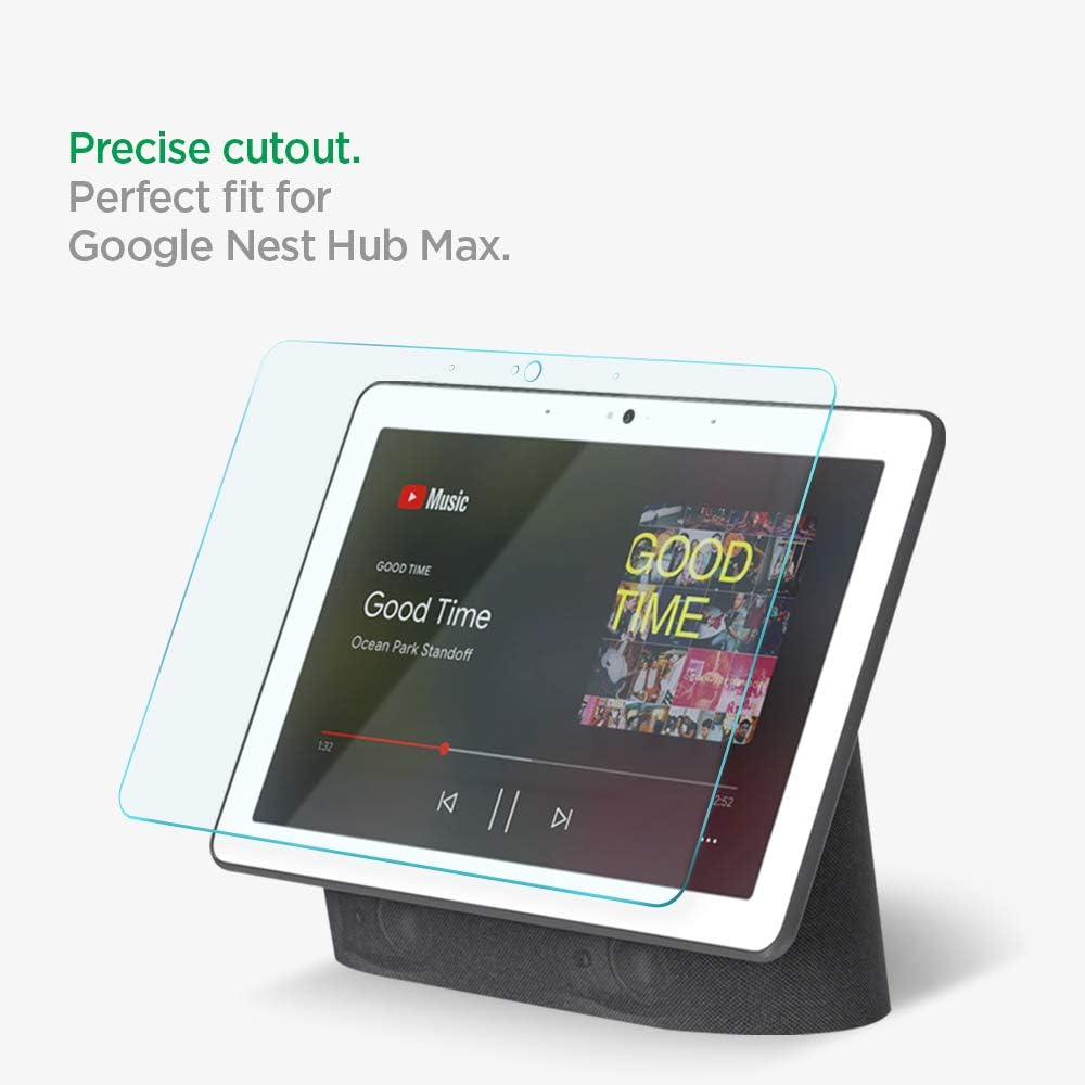 Spigen Tempered Glass Screen Protector [GlasTR Slim] Designed for Google Nest Hub Max (10 inch / 2019) [9H Hardness]