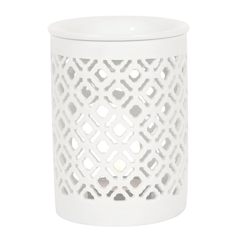 Kingsbury Gifts Lattice Cut Oil Burner - White