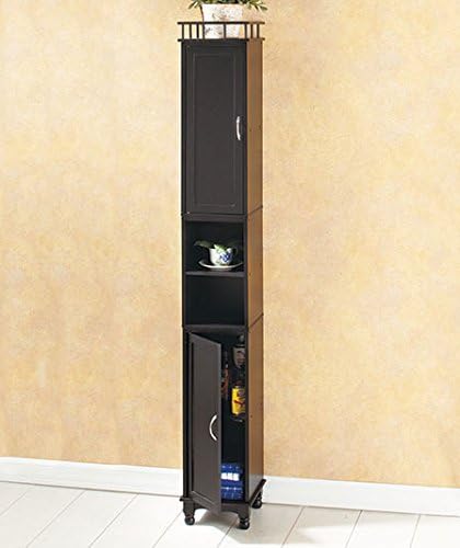 Black Tall Slim Storage Cabinet