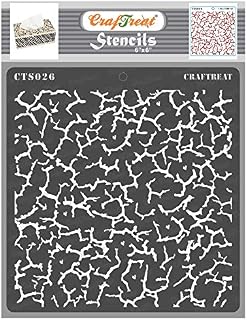 CrafTreat Crackle Stencil for Crafts Reusable Vintage - Crackle - Size: 6X6 Inches - Crackle Texture Stencil for Furniture Painting - Texture Pattern Stencil for Painting on Concrete, Canvas