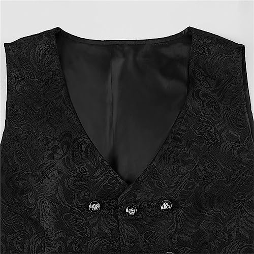 Zeiyignr Mens Victorian Suit Vest Steampunk Gothic Waistcoat Renaissance Suit Vest Formal Tuxedo Vests Medieval Dress Vest4