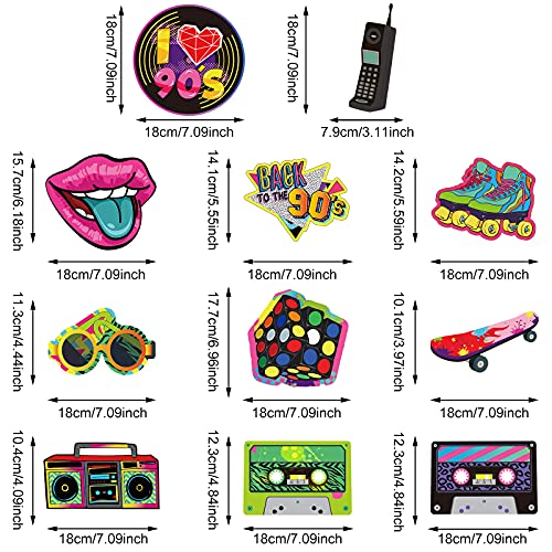 30 Pieces 90s Theme Decorations, Colorful 1990's Hip Hop Throwback Birthday Hanging Swirls Ceiling Decor for Rock Hippie 90s Disco Retro Party Supplies