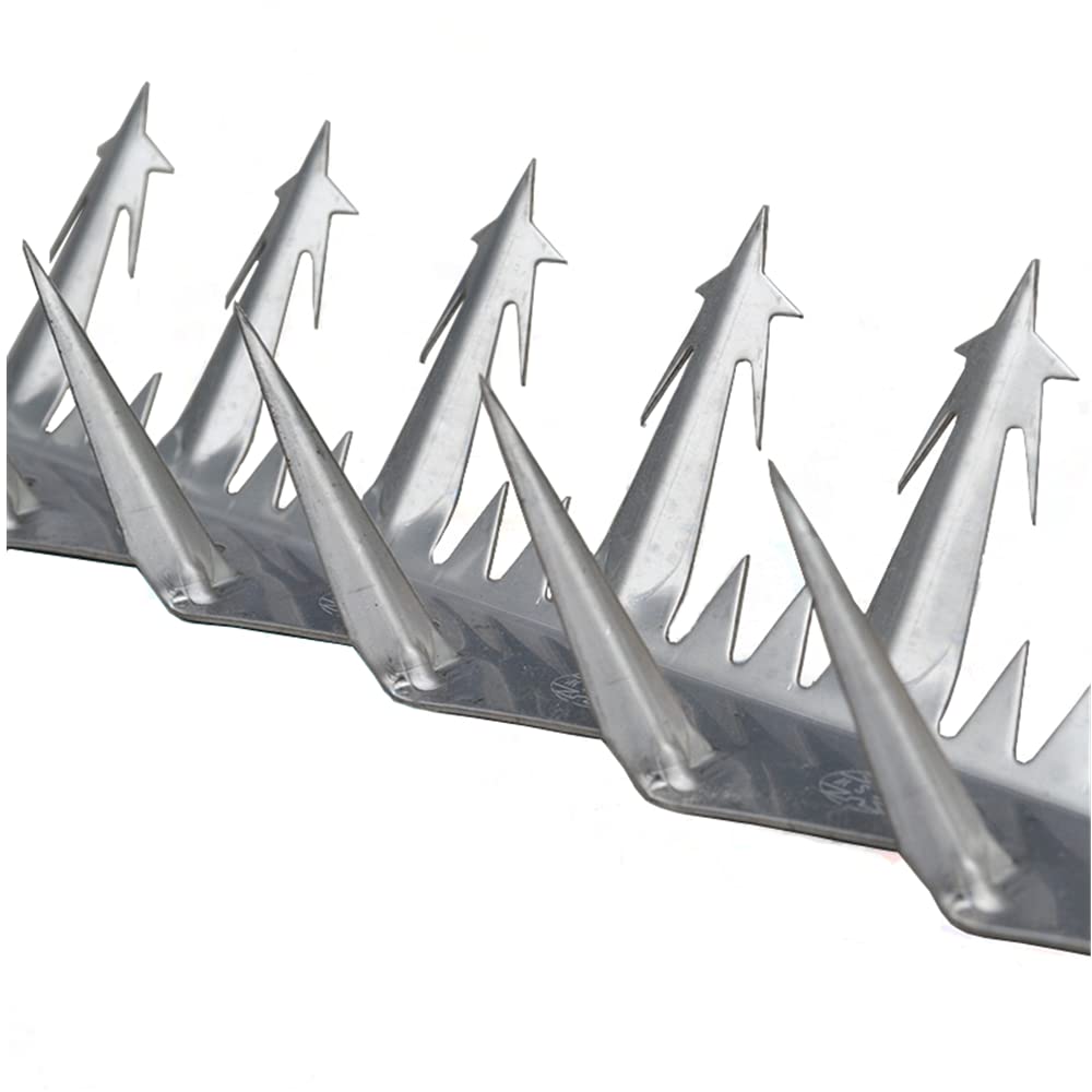 Clavos de Espina de Acero Inoxidable, balcón antirrobo galvanizado, Valla de Armadura Antideslizante con antirrobo Puntiagudo, Clavos de Espina Antideslizante, Hoja de Hierro de púas