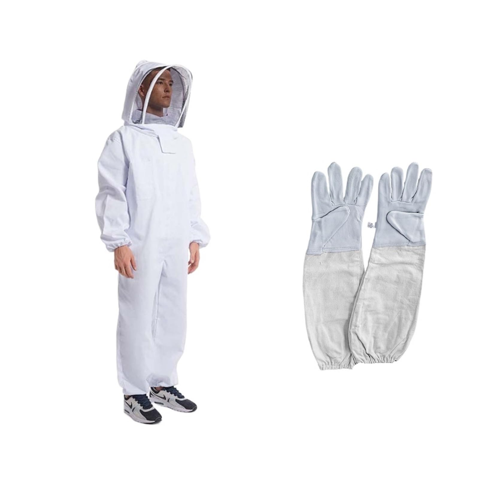 Tuta Apicoltore Abbigliamento for apicoltura for tutto il corpo Anti-ape for apicoltori professionisti Protezione Tuta for Velo protettivo unisex(L with gloves)