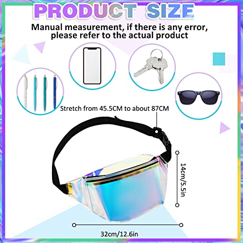 Sac banane lot de 12 modèles holographiques transparents femme ceinture ajustable voyage sport