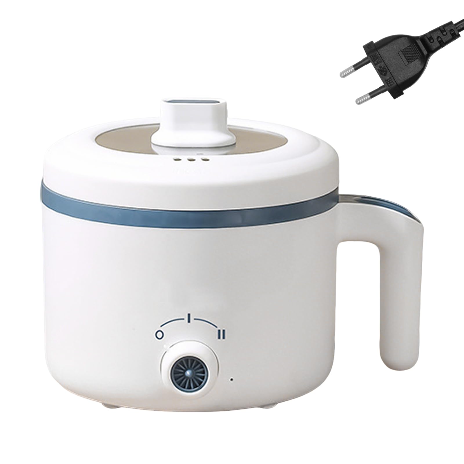 Elektrische Hot Pot, 1.7 L Tragbare Mini Antihaft Multikocher, 220V Elektrischer Kochtopf mit Duale Leistungssteuerun, Multifunktionaler Reisekocher, Anti-Trocken-Brandschutz