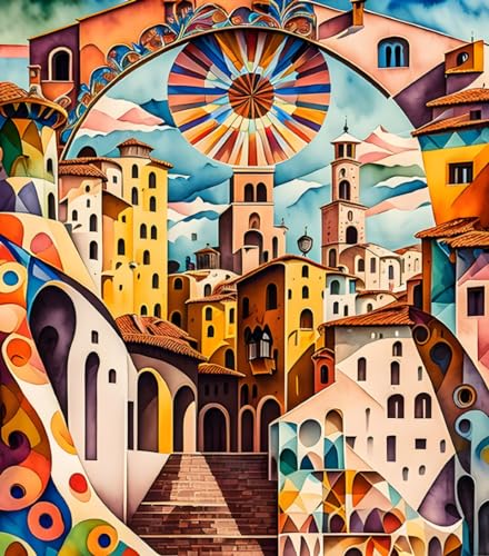 Toile aquarelle SERENDIPITP 58 x 90 cm pour habiller un mur vide