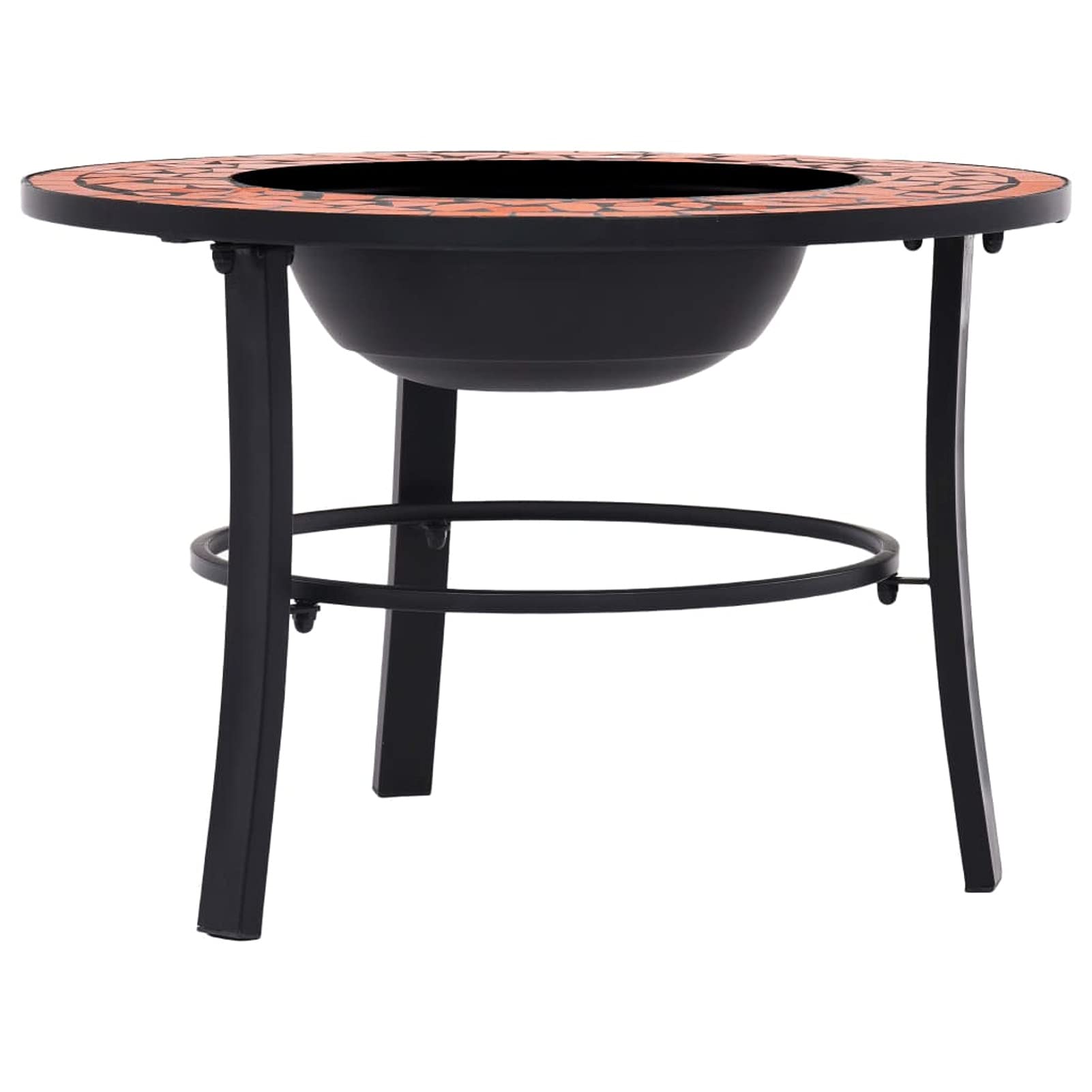 Homgoday Braciere a mosaico in ceramica terracotta 68 cm braciere esterno per giardino grande di spessore ciotola per falò all'aperto per giardini, cortili, parchi, cortili