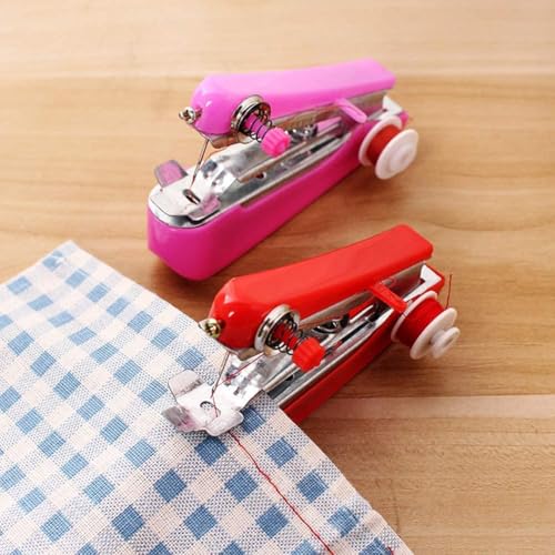 Image of Domestic Sewing /Silai Machine Stitching Tailoring Machine For Garment Cloth Home Household Hand-Operated Menual Stapler Size,Sewing Tool Repairing Accessories (Cream)