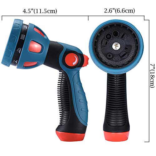 Garden Hose Nozzle - 10 Adjustable Patterns Metal High Pressure Hose Nozzle, Garden Hose Spray Nozzle With Thumb Control Design, Hose Sprayer For Garden & Lawns Watering, Cleaning, Pets & Car Washing #TOP4