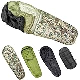 Saco de dormir con patrulla de nailon Ripstop y relleno militar de alta calidad, muy mullido, resistente a la presión. La cremallera YKK de doble cara de alto rendimiento es fuerte y duradera. Las costuras tratadas térmicamente proporcionan resistencia al agua y a la humedad. Cierre de velcro en la parte superior para abrir y cerrar fácilmente. La temperatura agradable se recomienda entre 5 y 15 grados, la temperatura extremadamente baja es de -1 grados. Tamaño: desde 233 x 94 cm (ancho x alto) hasta 233 x 61 cm (estrecho)