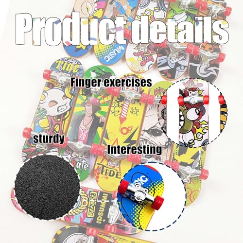 15Pcs finger skateboards Finger Mini Skateboard Toy Skateboards Toy Deck Truck fingerboards Skate Party Bag Fillers Favors Gifts for Boys Girls (Random Patterns) - Image 2