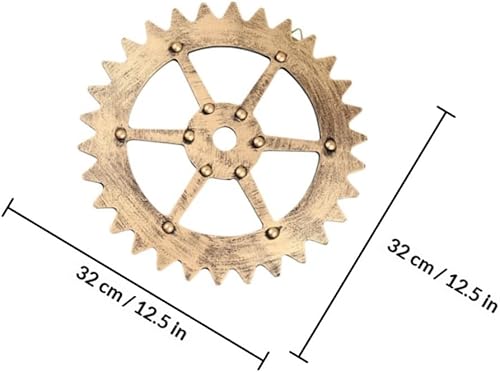 Miniatura 4 de PRETYZOOM Retro Industrial Bar Decorative Gear Hand-painted Wall Art Fall Bar Accessories Decor