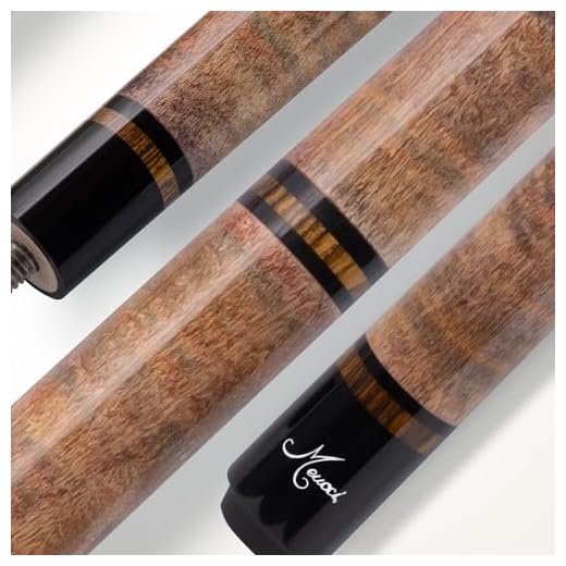 Meucci Pool Cue - All Natural Wood with Rainbow Stain - Pool Stick with Maple Forearm, Solid Wood Handle, High Impact Cue Tips for Low Deflection Pool Cue Stick - 19 Oz Professional Billiard Cue Stick