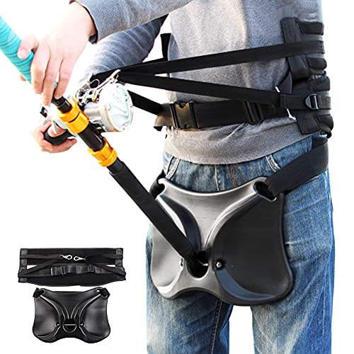 Ceinture de pêche avec double assurance de sécurité réglable et porte-canne