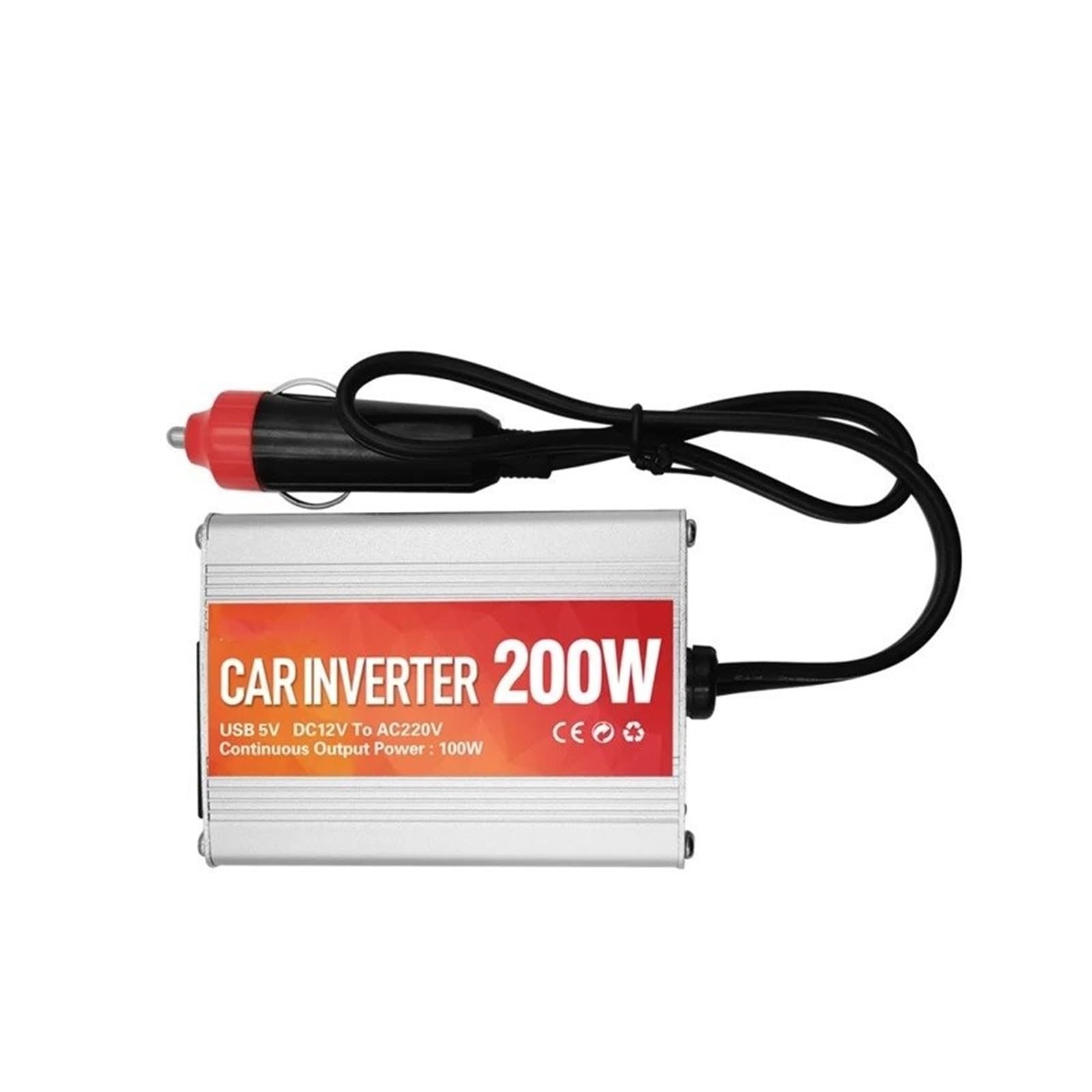 Power Inverter Inverter Auto 200W 400W 600W 12V A CA 220V 50Hz Inverter Potenza A Onda Sinusoidale Modificata CC Con Trasformatore Convertitore Caricabatteria USB(200W (Rated 100W))