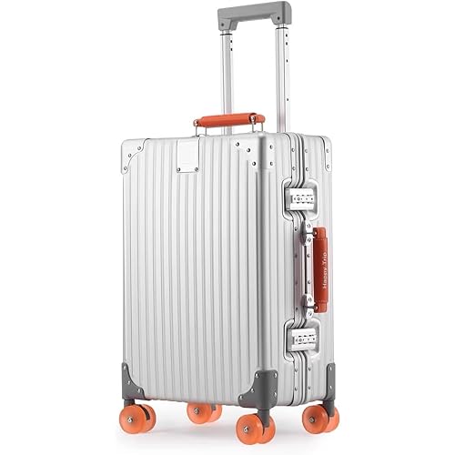 Aluminum Luggage 20inch – 2026 Upgrade Zipperless Suitcase with TSA Lock, 360° Silent Spinner Wheels – Premium Aluminum-Magnesium Alloy Suitcase for Modern Travelers