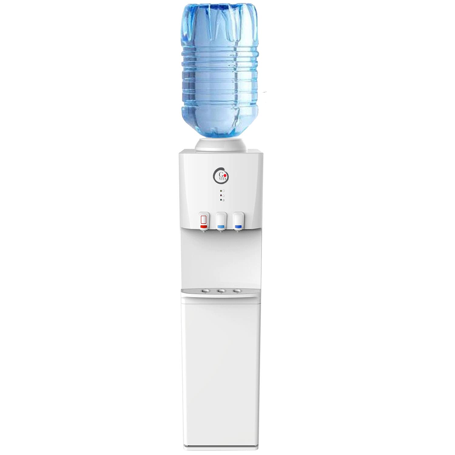 Dispensador de agua con garrafas, dispensador de agua fría (blanco, carga superior + gabinete)