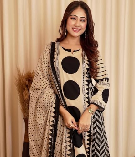 Image of Klosia Women Printed Straight Kurta and Pant Set with Dupatta | Printed Kurta Set | Cotton Kurta Set | Women Kurta Sets | Summer Suit |