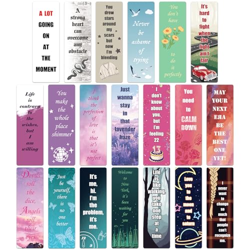 Music Inspired Book Marks Paper Bookmarks Album Quotes Merch Gifts for Fans Singer Book Accessories for Book Lovers Party Favors for Birthday Christmas Back to School