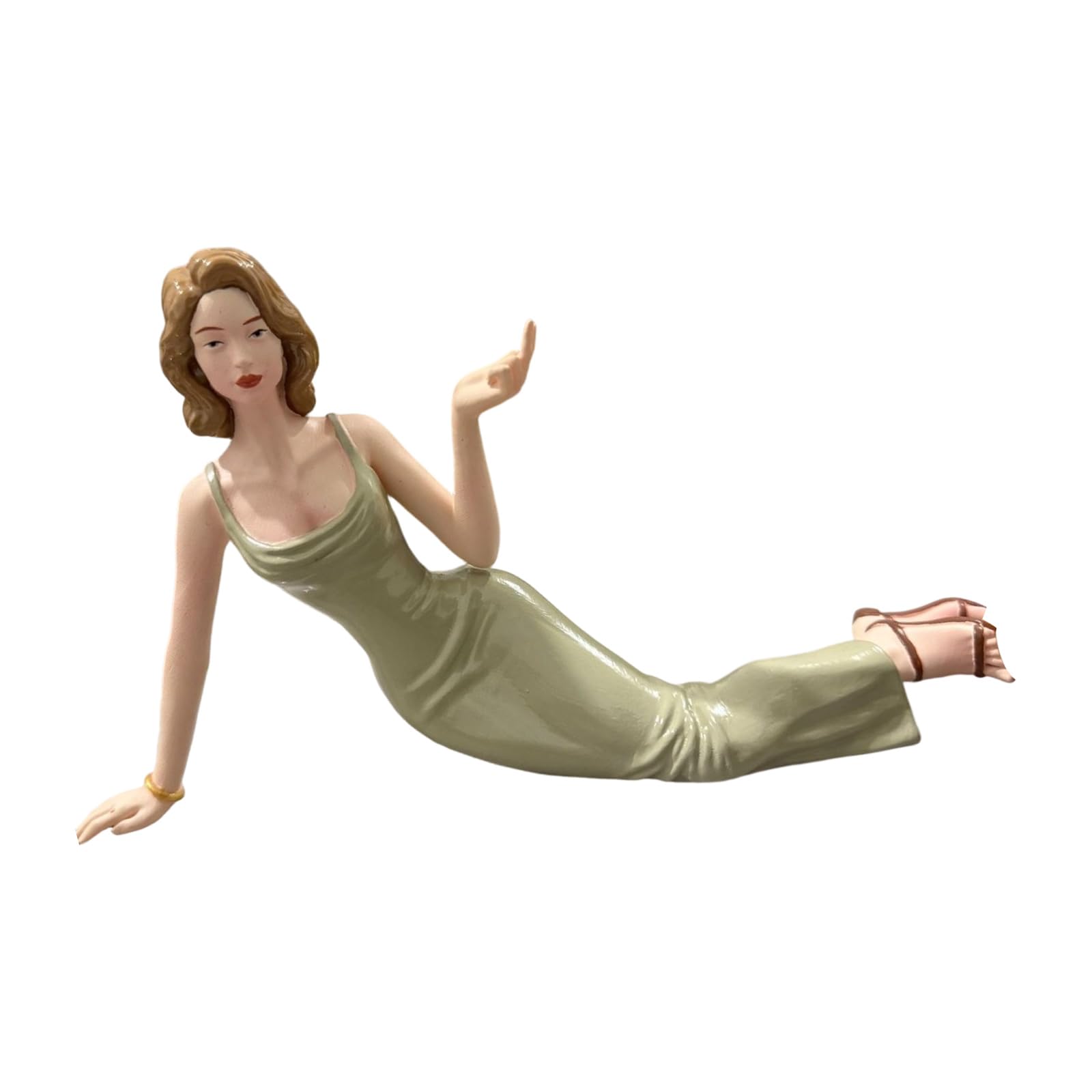 Shunzhong Scented Stick Holder Resin Lying Lady Figurine Ornament Tabletop Bookshelf Mantels Display Side Lying Woman Diffuser
