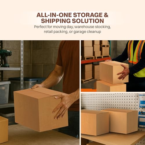 Image of BonKaso 5 Ply Corrugated Boxes for Packaging | 18 inchx12 inchx12 inch (Pack of 10) | Brown Cardboard Packing Box for Shipping, Moving & Storage | Large Cartons for Courier & Goods Transportation