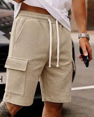 Image of AUSK Classic Relaxed Fit Cargo Stretch Shorts for Mens| Half Pant Cargo Shorts with Pockets | Casual Shorts for Mens