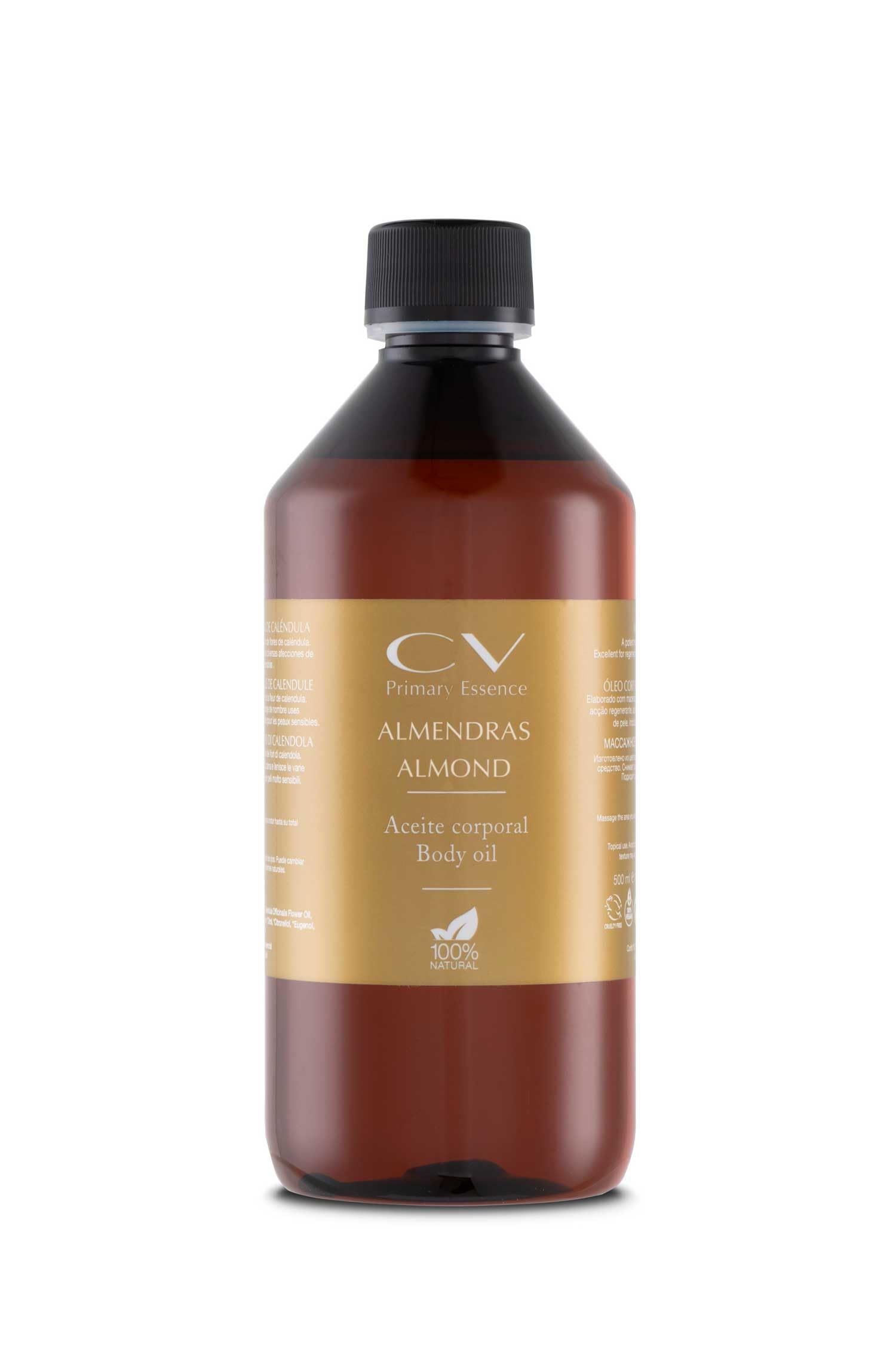 CV ACEITE ALMENDRAS 100% NATURAL 500 ml. - Aceite puro obtenido por primera presión de las almendras.