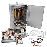 Eversmoke Edelstahl Räucherofen Magnum Set inkl. Thermometer | Räucherschrank inkl. 5,5kW Brenner, Mehl, Lake & Thermometer