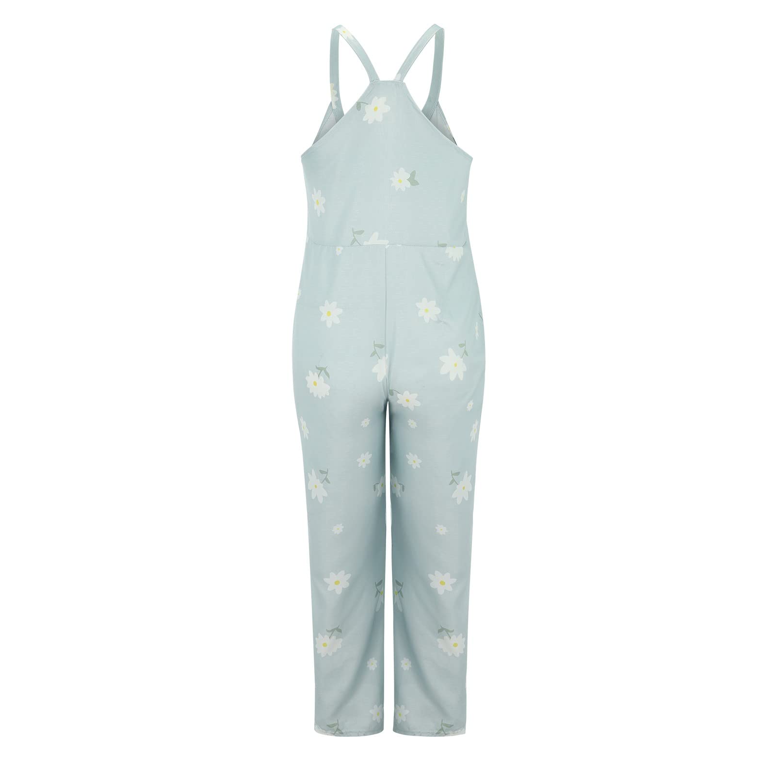 Generisch Salopette da donna baggy – pagliaccetto con motivo floreale a gamba larga, tuta oversize, tuta oversize, tuta oversize, tuta casual in lino con tasche