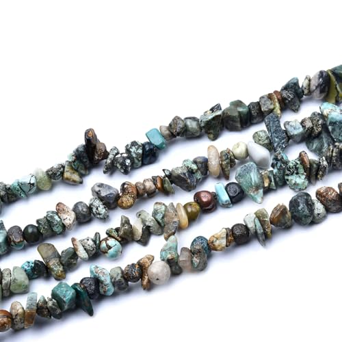 Image of 5-8mm African Turquoise Chips Natural Chip Stone Beads for Jewelry Making | Semi Precious, Loose Gemstone, Healing Crystal, Rocks, 230Pcs Strand, Drilled, DIY Bracelets Necklaces Earrings Crafts Supply
