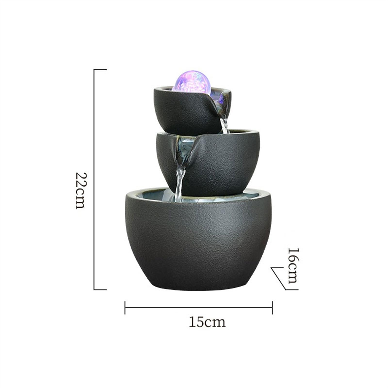 Fuente de Interior Fuente de circulación de cerámica pequeña for Mesa de Centro, Fuente de Agua de Escritorio, Adornos de Feng Shui for Sala de Estar, Entrada de Oficina Fuente de Mesa