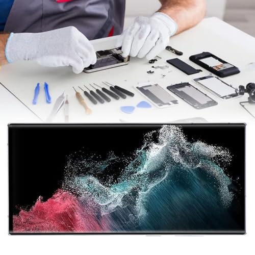 Bloc écran LCD S22 Ultra 5G vitrage tactile et afficheur assemblé sur châssis or - 6