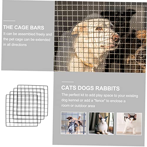 Filets de clôture fer pour cage à chien et animaux noir x4 - 8