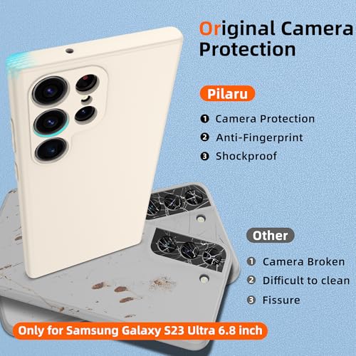 for Samsung Galaxy S23 Ultra Case,Liquid Silicone Upgrade [Soft Anti-Scratch Microfiber Lining][2 HD Screen Protector][Full Camera Protection] Shockproof Case for Samsung S23 Ultra 6.8 inch -White - image 3