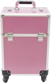 Rolling Makeup Case with 2 Keys Drawer Cosmetology Case on Wheels Make up Trolley Sliding Drawer Makeup Travel Case for Esthetician, Mobile Stylist, Traveling Cart Trunk GlitterLoad 110lbs