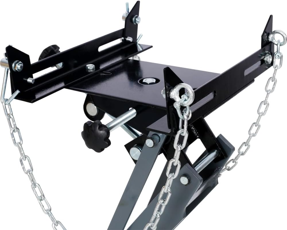 Hydraulic Transmission Service Jack, 1 Ton 2200lb Capacity Swivel Ball Floor Jack with Hydraulic Hand PUM, Low Profile Lifting Range from 12.2'' to 35.2'', Versatile Saddle Adjustments (Light Gray)