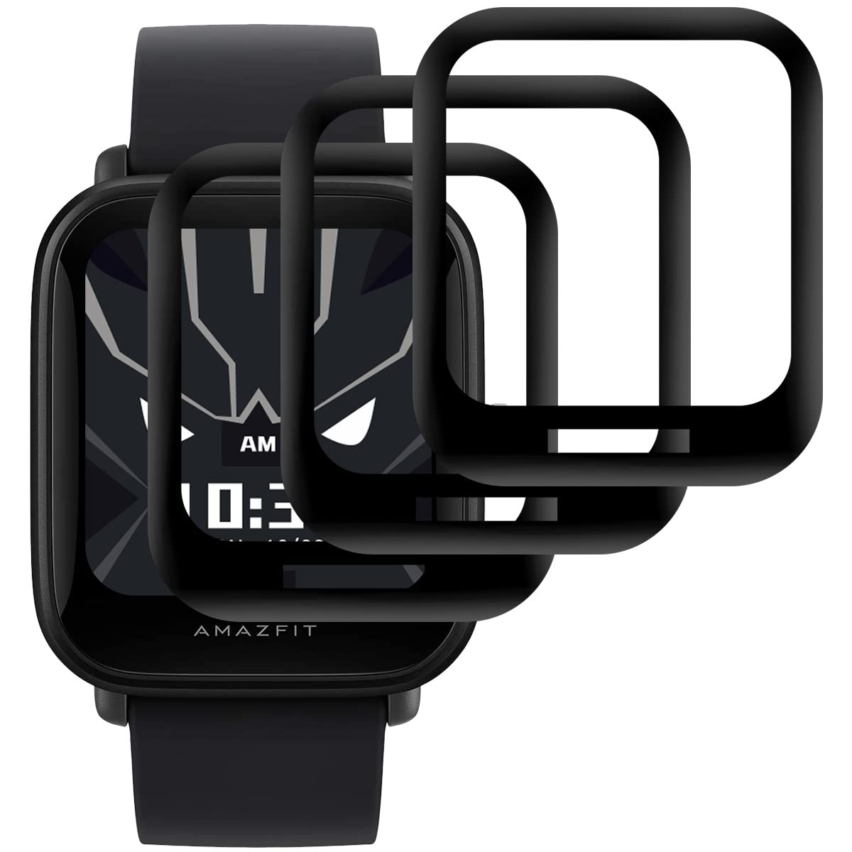 Vuciya [3 Pezzi Pellicola Protettiva per Amazfit Bip 3 /Amazfit Bip 3 Pro,3D curva Copertura Completa con Scala,applicazione facile,Tocco sensibile, AntiGraffio,Senza Bolle