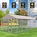 Lyromix 10 x 20FT Large Outdoor Dog Kennel with Roof, Dog Kennel Outside with Waterproof Cover, Galvanized Heavy Duty Chain Link Dog Runs Cage Playpen for Outside with Secure Lock