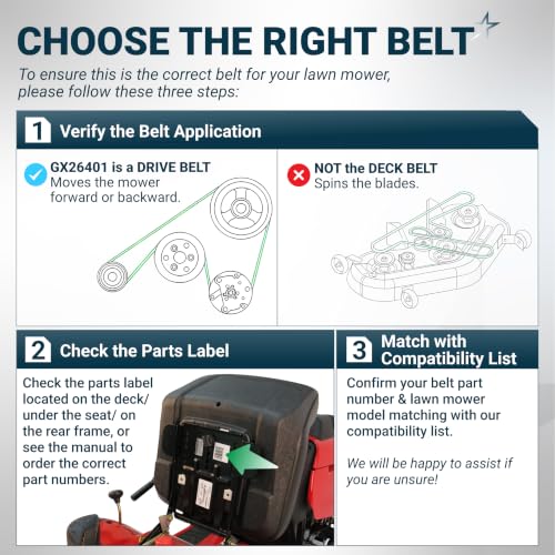 Image of [Upgraded Grip120] BlueStars GX26401 M165413 Drive Belt | 1 /2 inch x 62.9 inch