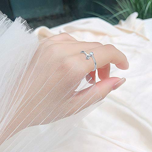 Justkidstoy Semicolon Ring 925 Sterling Silver Adjustable Open Opal Ring Suicide Awareness Jewelry Inspirational Semicolon Gifts For Women Girls #TOP2