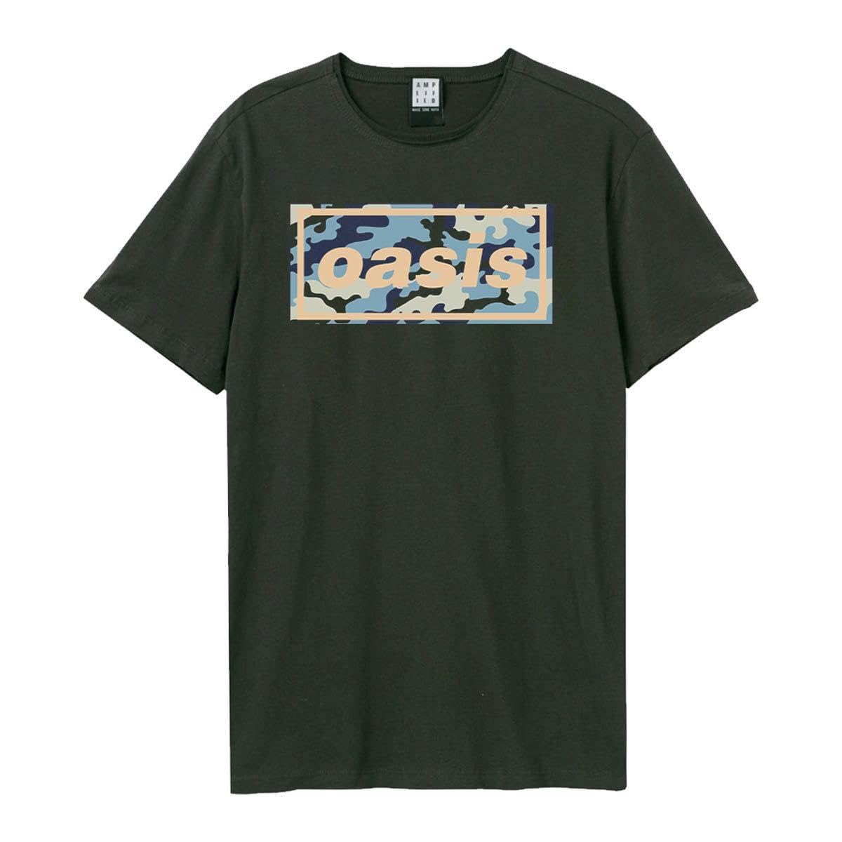 Amplified Oasis Camo Band Logo T Shirt M