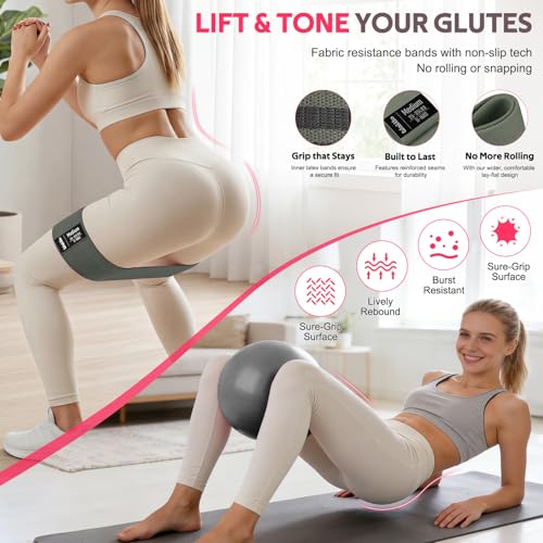 Image of WALITO 15 PCS Pilates Kit, Adjustable Pedal Resistance Band with Handle, Figure 8 Resistance Band for Exercise Women, At Home Workout Equipment Set with Yoga Ball & Booty Bands for Full Body Gym