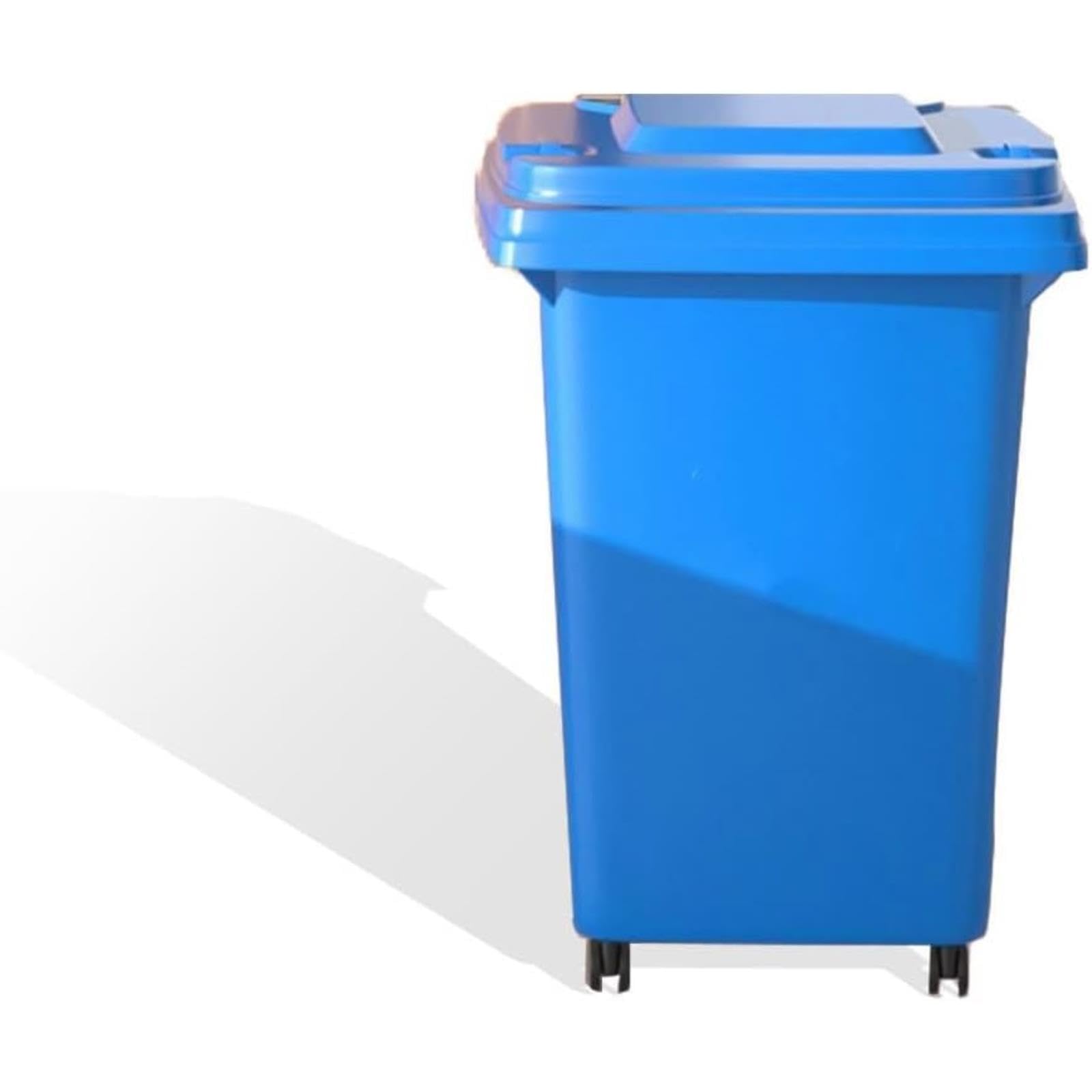 VITIWEDTY Wheeled Outdoor Garbage Can, Multi-Color Heavy Duty Trash Bin for Backyard, Garage, Deck and Commercial Use (Blue 50L)
