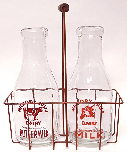 OHIO WHOLESALE, INC. CWI Gifts 12"x9.5" Vintage Milk Bottles with Carrier - Large, 12" x 9.5" - Thumbnail 2